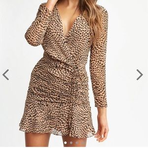 Kookai Leopard Long Sleeve Dress